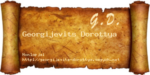 Georgijevits Dorottya névjegykártya